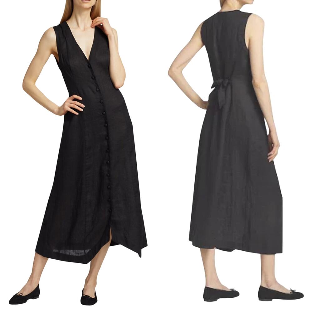 Dôen Allene Dress in Black Linen